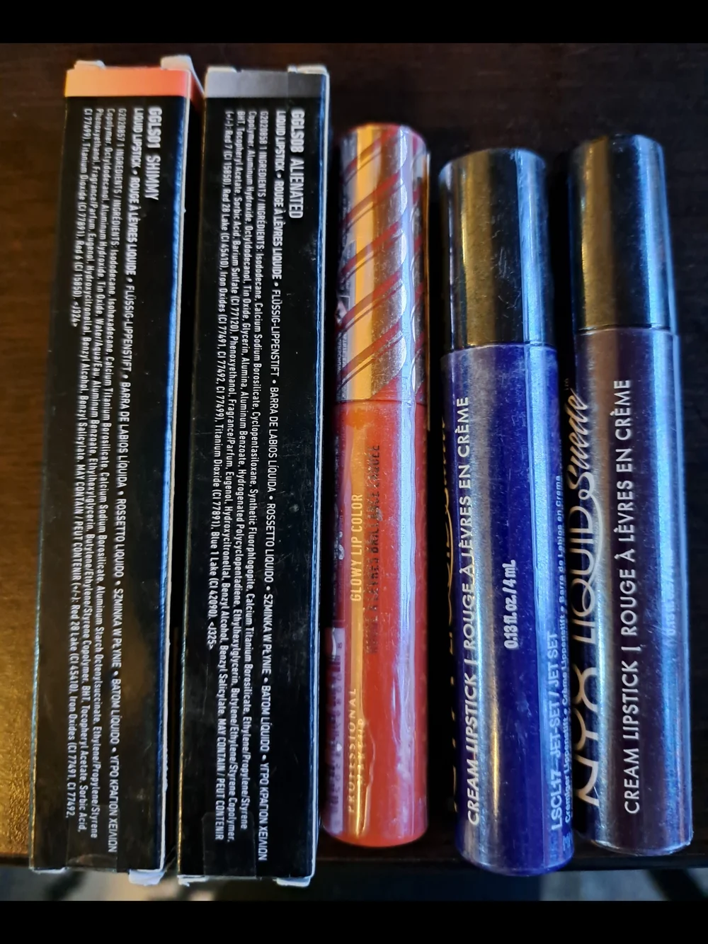 NYX Glitter Goals & Liquid Suede Lipsticks — Orange, Silver, Red, Blue, Purple